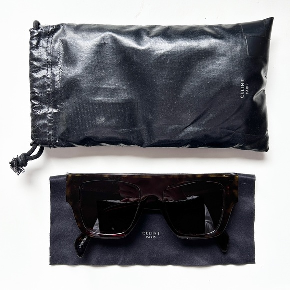 CELINE Square Tinted Tortoise Sunglasses - Picture 5 of 13